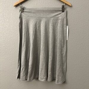 NWT Women Grey Skater Style Linda Leal Skirt Size Small 98% Cotton 8% Spandex